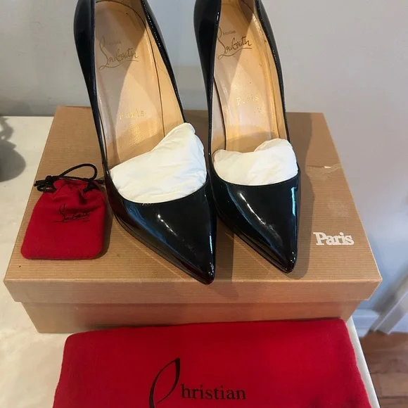 Christian Louboutin Black Pigalle Plato 120 SZ 37 Leather Pumps - Picture 9 of 13